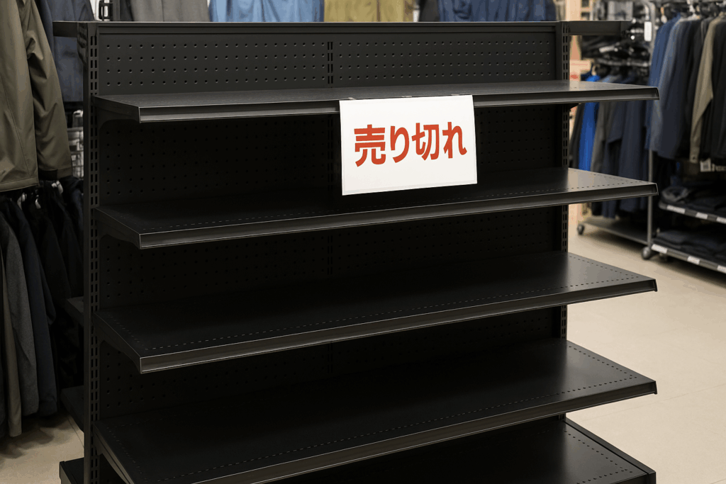 売り切れの棚