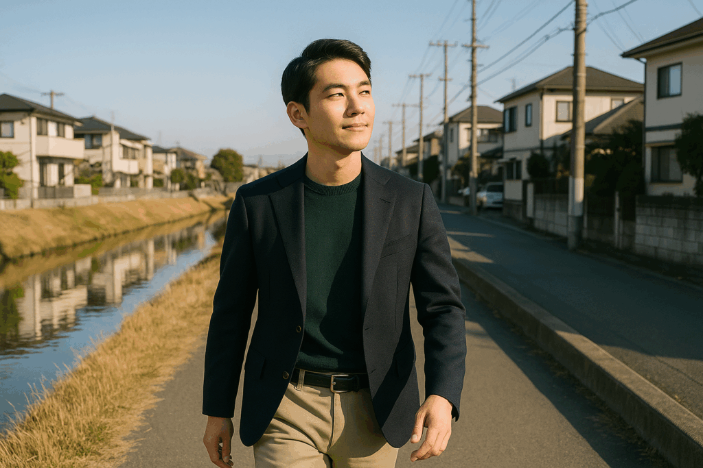 散歩している男性