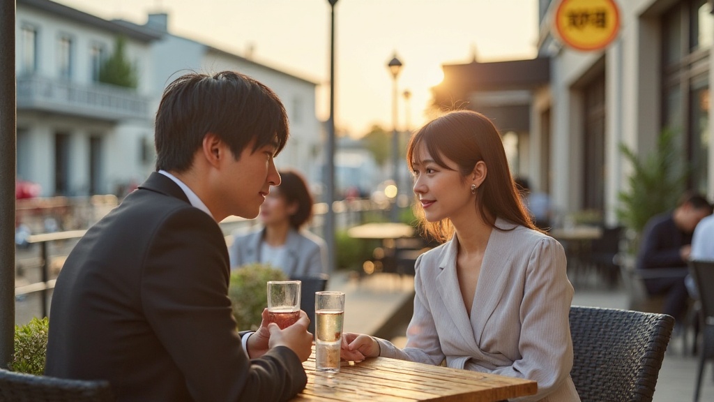カフェの男女