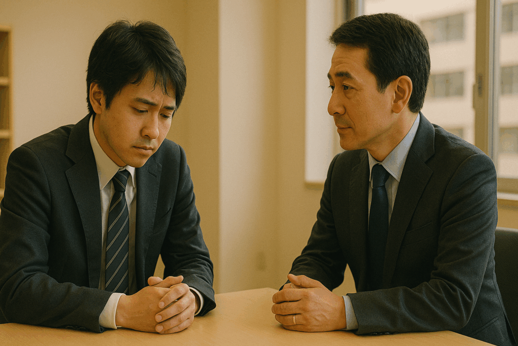 話し合う上司と部下