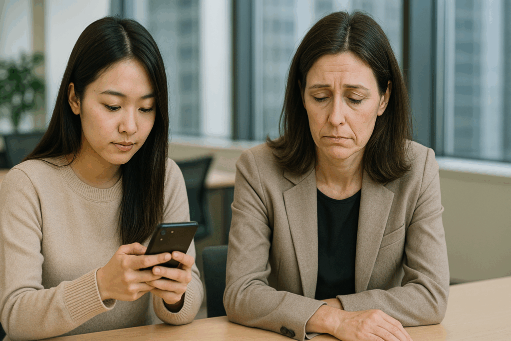 若い社員と40代の女性