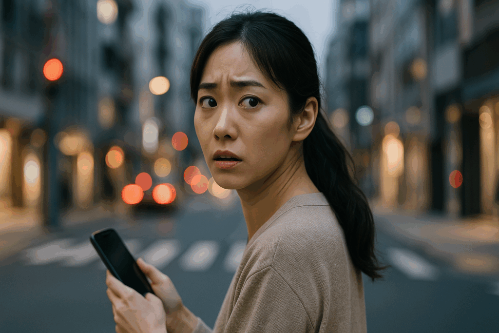 褒められてぞわっとしている女性