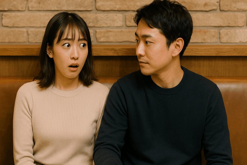 驚いている女性と男性
