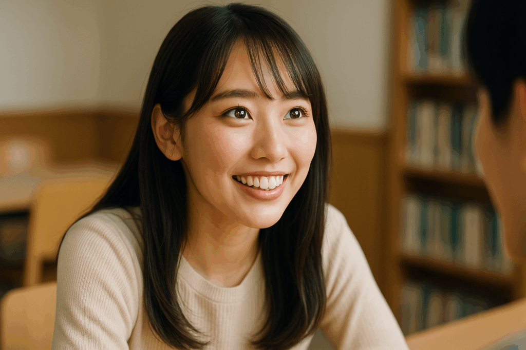 相手をキラキラした目で見つめる女性