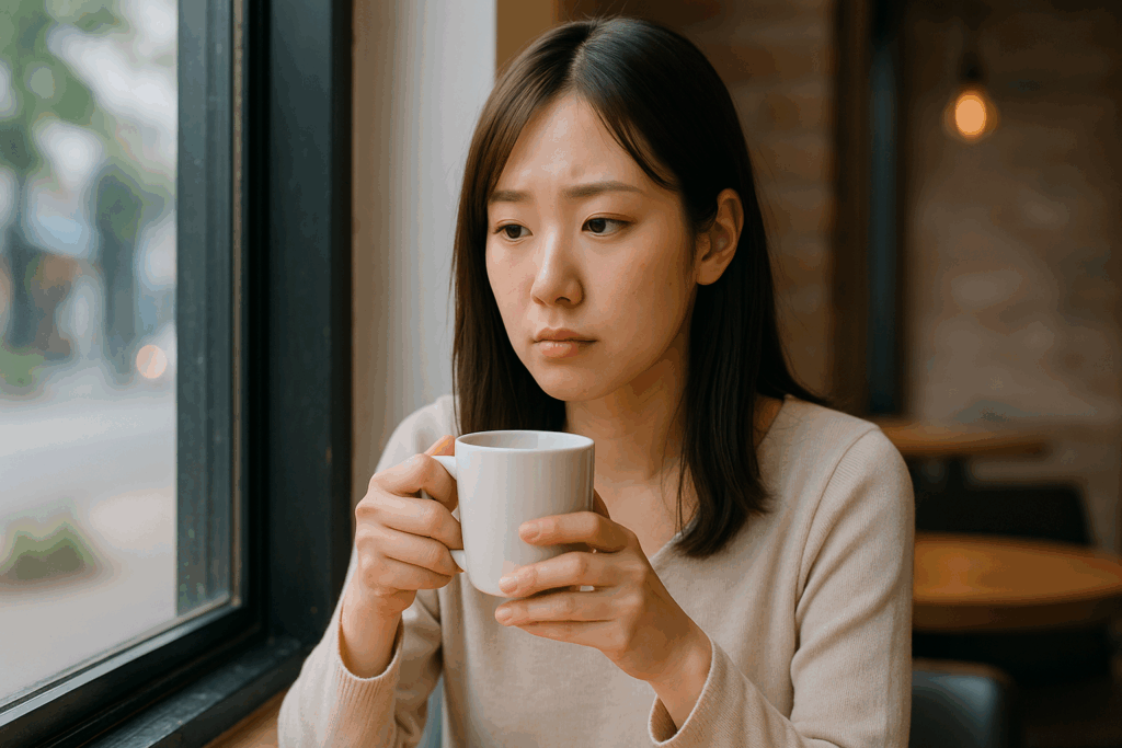 気持ちが沈んでいる女性