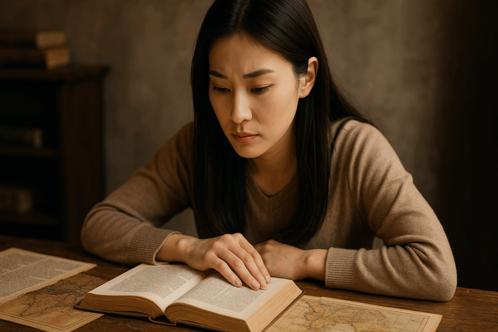 本を読んでいる女性