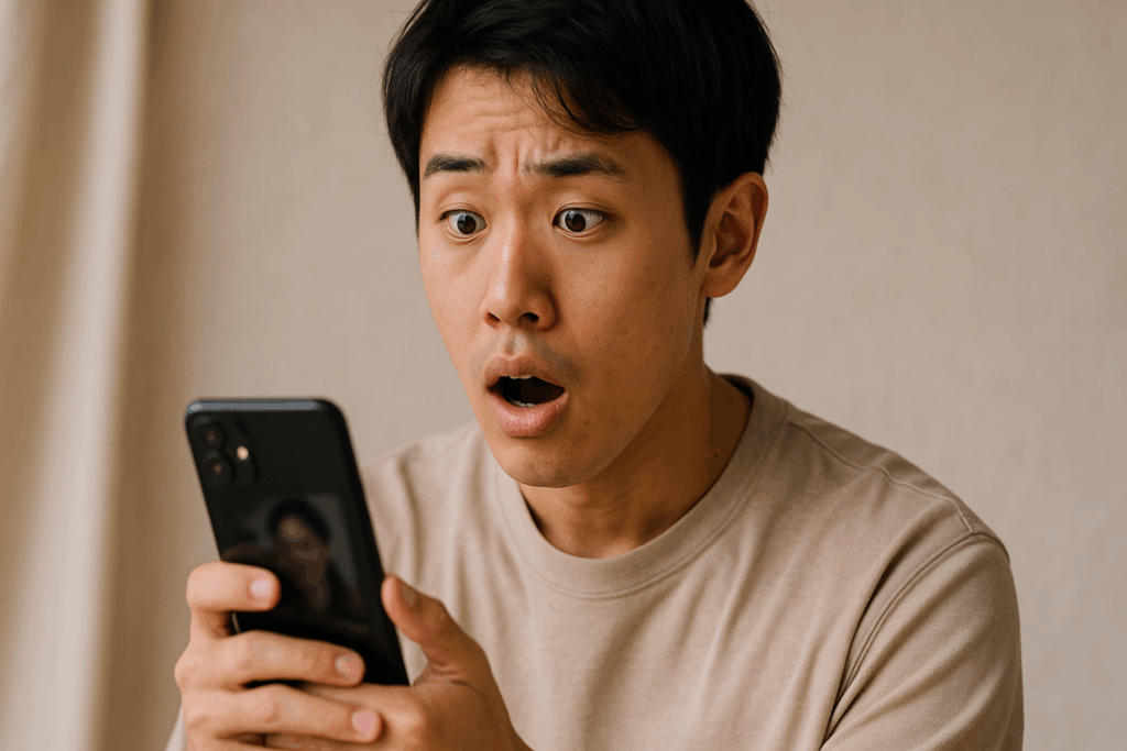驚いている男性